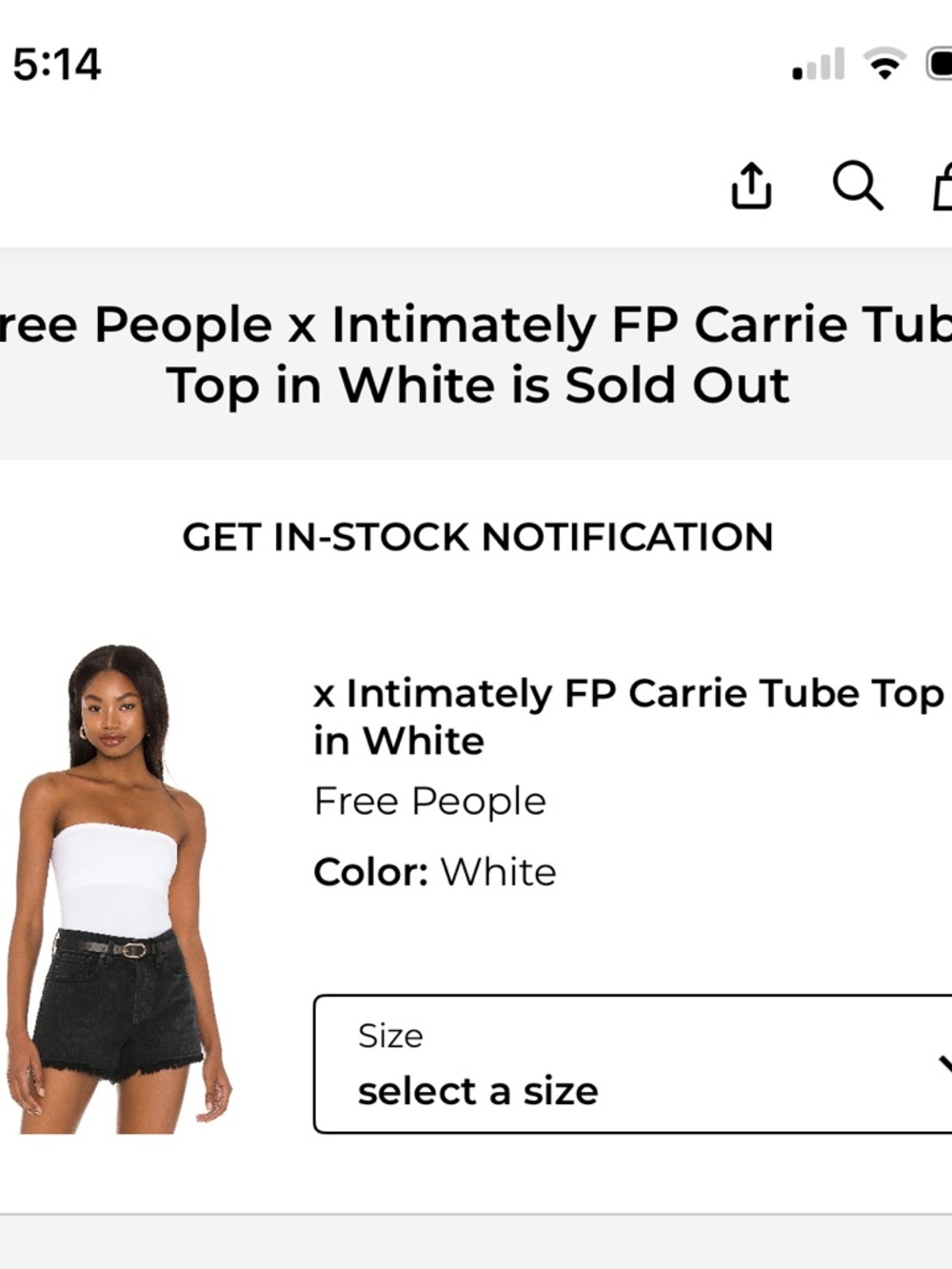 Free People Carrie Tube Top